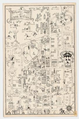 Illustrated plan. "Authentic Mappe of olde McGill".