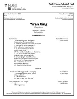Yiran Xing, tenor