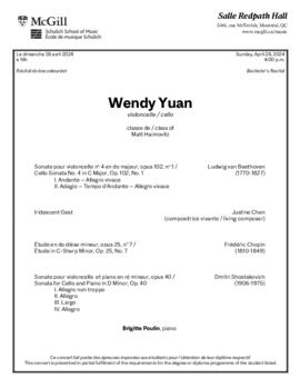 Wendy Yuan, cello