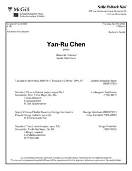 Yan-Ru Chen, piano