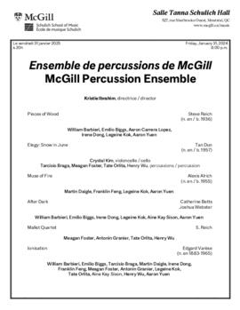 McGill Percussion Ensemble, 31 January 2025