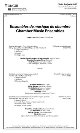 Chamber Music Ensembles, 4 December 2022