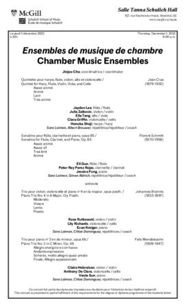 Chamber Music Ensembles, 1 December 2022