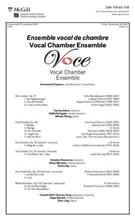 Vocal Chamber Ensemble, 24 November 2023