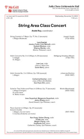 String Area Class Concert, 13 November 2024