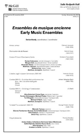 Early Music Ensembles, 20 November 2022