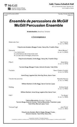 McGill Percussion Ensemble, 29 October 2024
