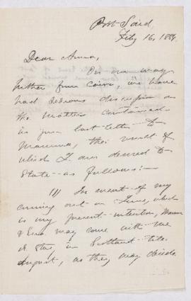 Letter, 16 July 1884