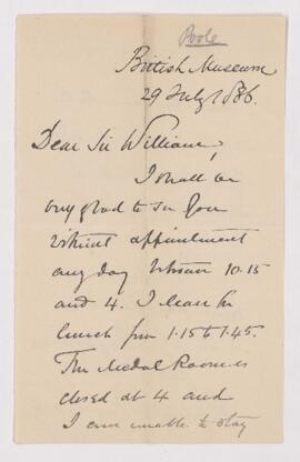 Letter, 29 July 1886