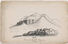 Painting, Ur, ruins of the great temple Loftus