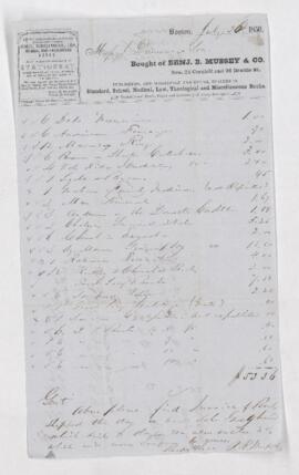 Account, 20 August 1850