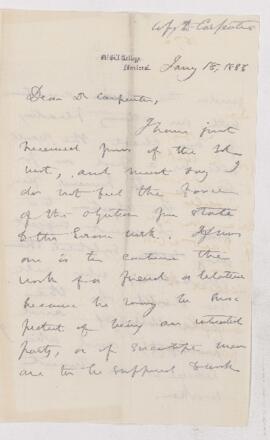 Letter, 18 January 1886