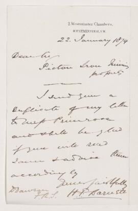 Letter, 22 January 1874
