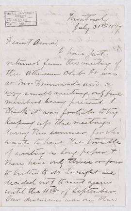 Letter, 31 July 1877
