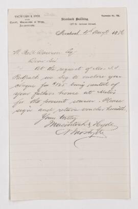Letter, 4 August 1886