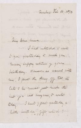 Letter, 16 February 1873