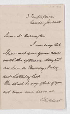 Letter, 30 June 1885