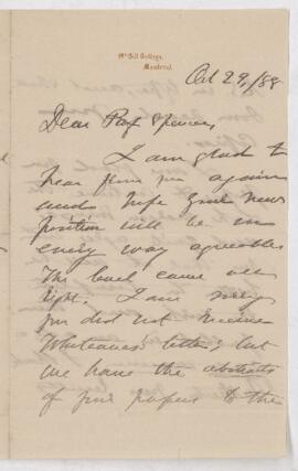 Letter, 29 October 1888