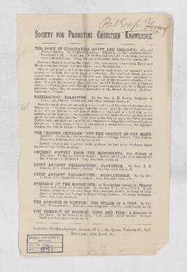 Various circulars, pamphlets, etc.