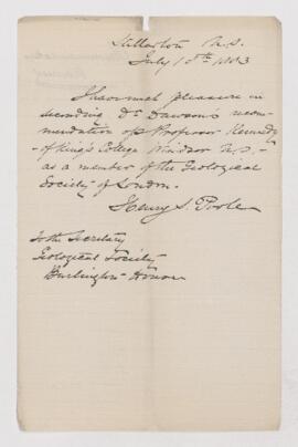 Letter, 18 July 1883