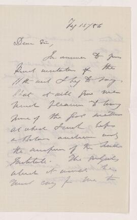 Letter, 15 February 1886