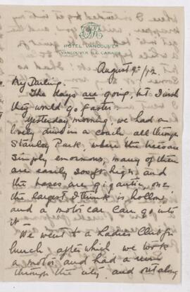 Letter, 9 August 1912
