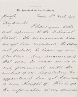Letter, 16 March 1872
