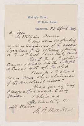 Letter, 22 April 1899