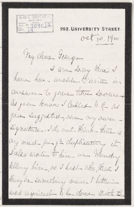 Letter, 10 October 1900