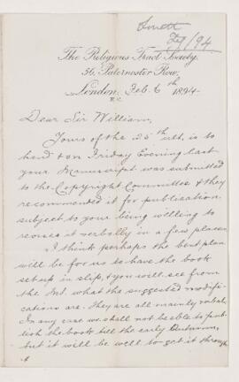 Letter, 6 February 1894