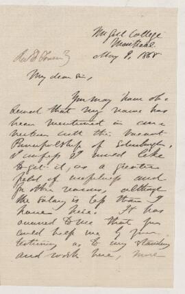Letter, 9 May 1868