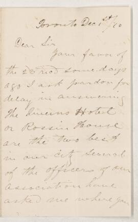 Letter, 1 December 1870