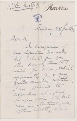 Letter, 28 January 1874
