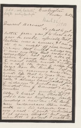 Letter, 26 March 1900