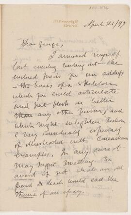 Letter, 21 April 1897