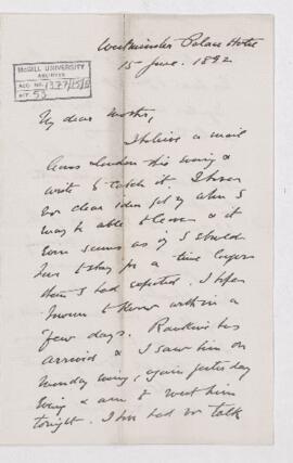 Letter, 15 June 1892