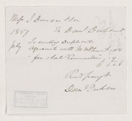 Receipt, July 1857