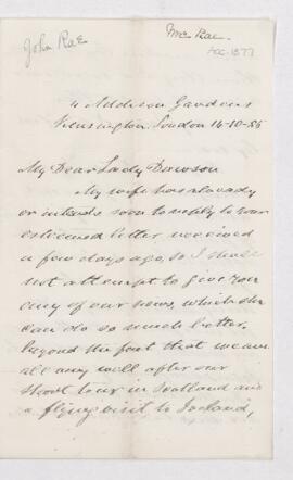 Letter, 14 October 1885