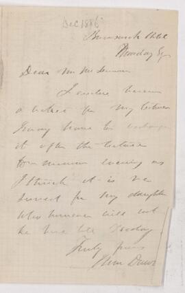 Letter, December 1886