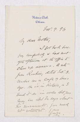 Letter, 9 November 1896