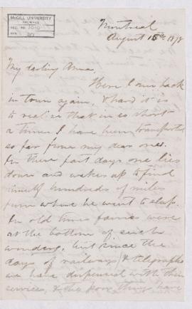Letter, 15 August 1878