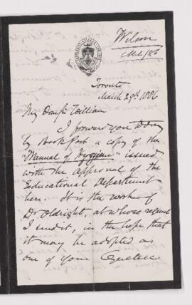 Letter, 29 March 1886
