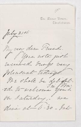 Letter, 21 July 1888