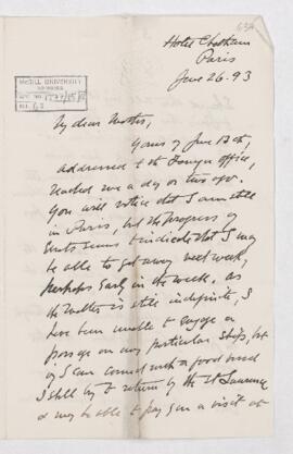Letter, 26 June 1893