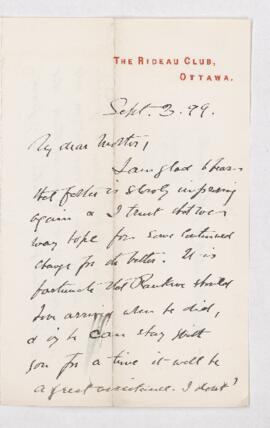 Letter, 3 September 1899