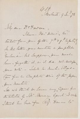 Letter, 9 January 1871
