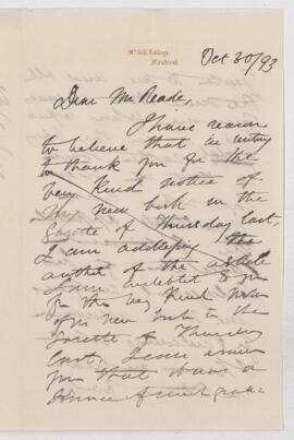 Letter, 30 October 1893