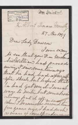 Letter, 27 November 1899
