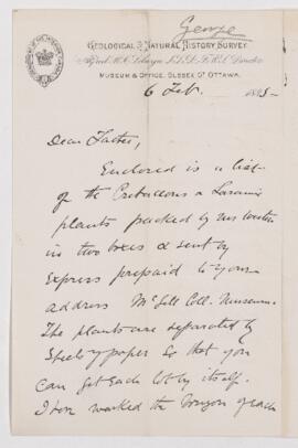 Letter, 6 February 1885
