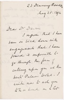 Letter, 25 May 1892